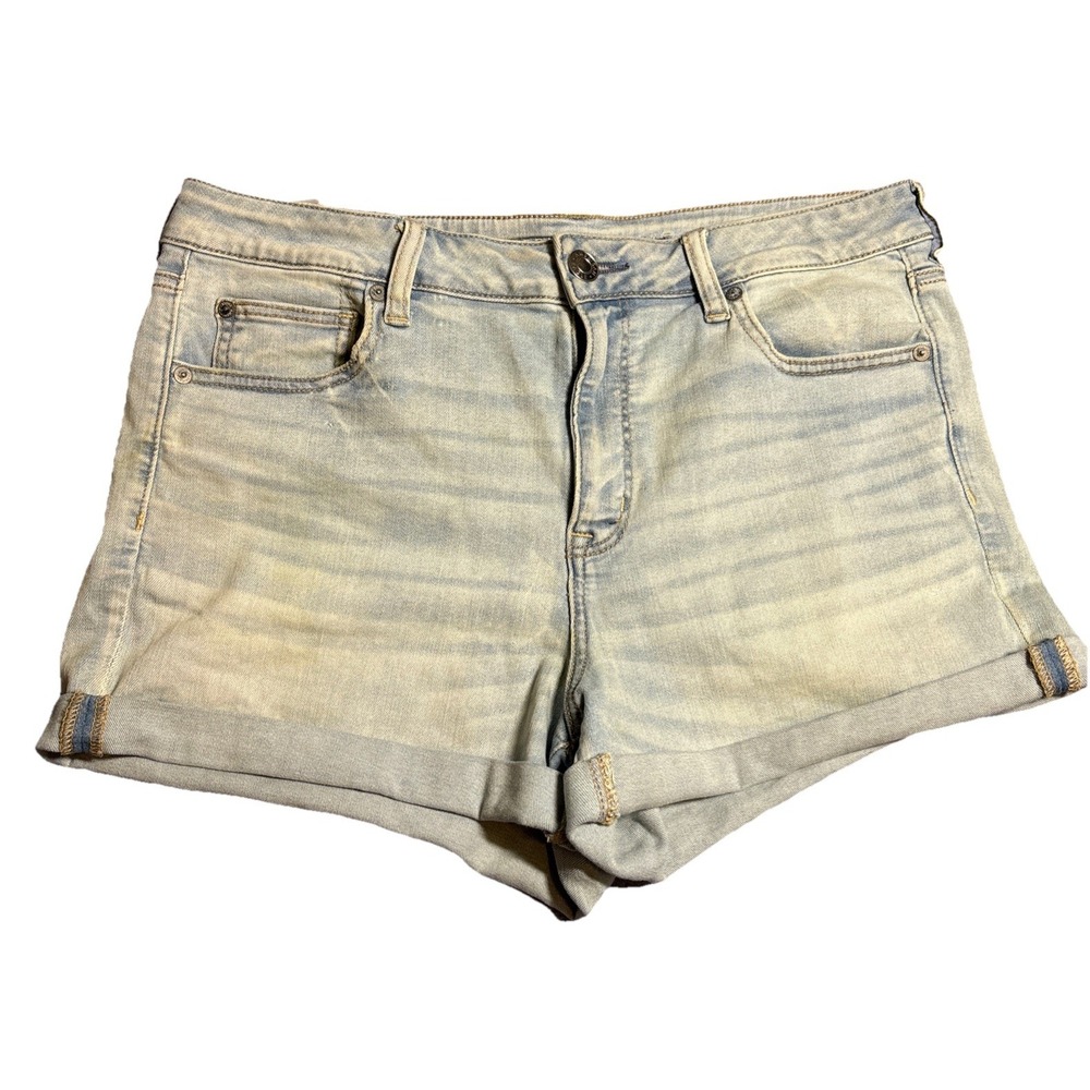 American Eagle Denim Shorts Womens Light Blue Excellent Next Level Stretch 14